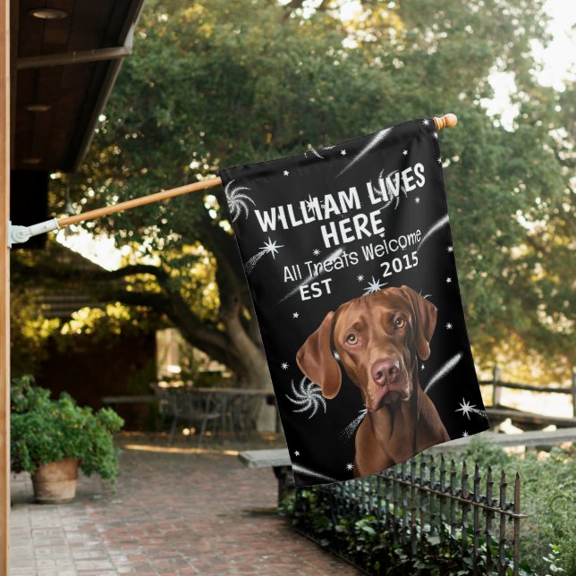 Custom Rhodesian Ridgeback House Flag (In SItu)