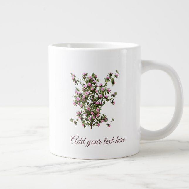 Custom Rhododendron Flowers Giant Coffee Mug (Right)