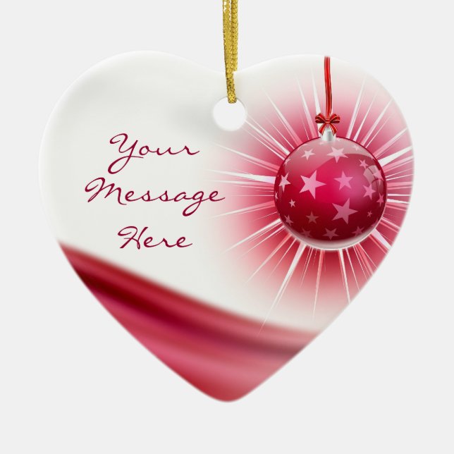 Custom Ribbon Heart Ornament (Front)