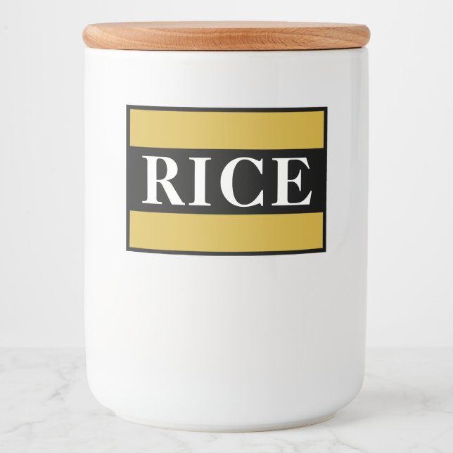 Custom Rice Storage Container Label for Kitchen (Front)