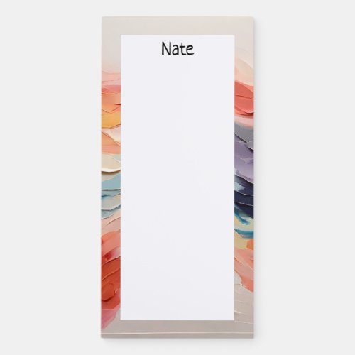 Custom Rich Vibrant Colorful Abstract Painting Magnetic Notepad