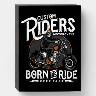 Custom Rider Motorcycles Wooden Box Sign