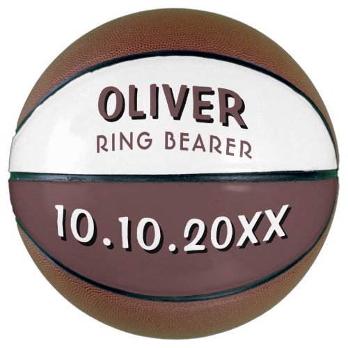 Custom Ring Bearer Name Wedding Date Keepsake  Basketball