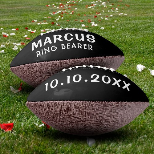 Custom Ring Bearer Name Wedding Date Keepsake  Football