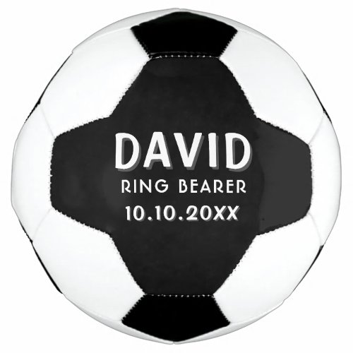 Custom Ring Bearer Name Wedding Date Keepsake Soccer Ball