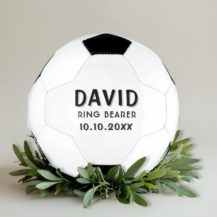 Custom Ring Bearer Name Wedding Date Keepsake Soccer Ball
