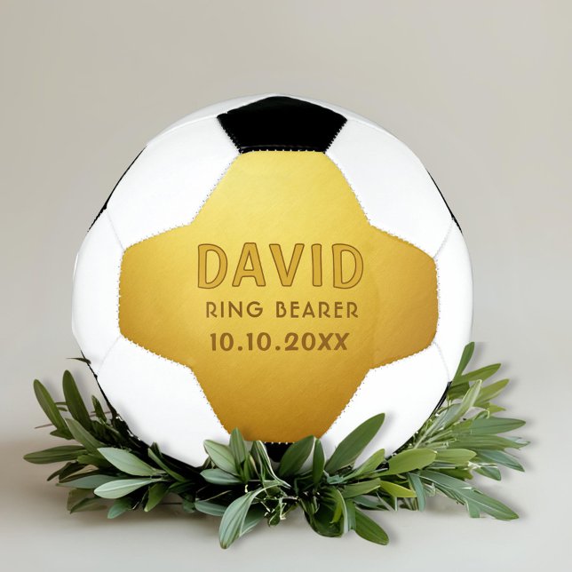 Custom Ring Bearer Name Wedding Date Keepsake Soccer Ball (Creator Uploaded)