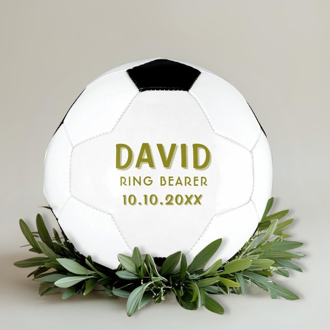 Custom Ring Bearer Name Wedding Date Keepsake Soccer Ball (Creator Uploaded)