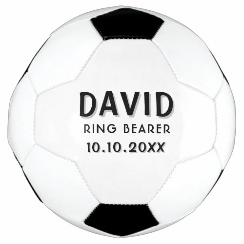 Custom Ring Bearer Name Wedding Date Keepsake Soccer Ball