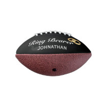 Custom Ring Bearer with Faux Gold Wedding Rings Football Custom Ring Bearer with Faux Gold Wedding Rings Football