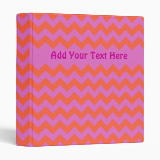 Custom Ring Binder, Magenta and Orange Chevrons Binder