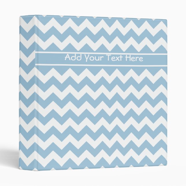 Custom Ring Binder or File Blue and White Chevrons (Front/Spine)