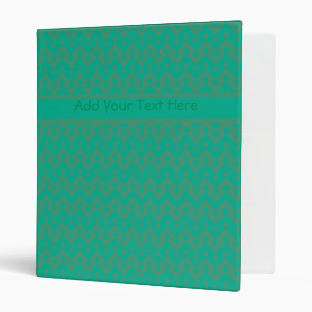 Custom Ring Binder or File Emerald Green Geometric (Front/Inside)