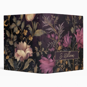 custom ring binder with flower pattern
