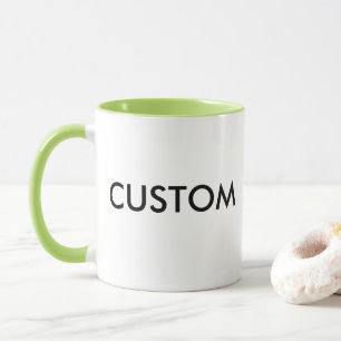 Custom Ringer 11oz Mug - LIME GREEN Lip & Handle