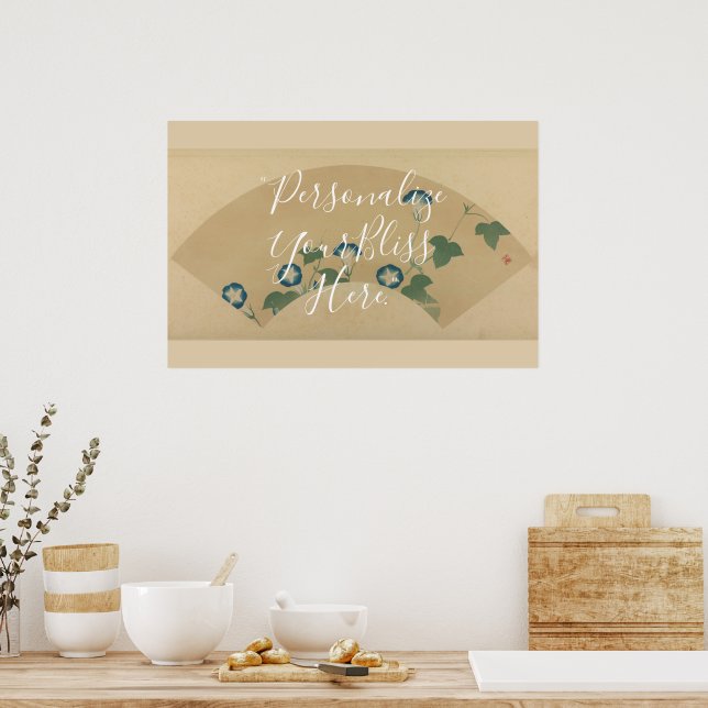 CUSTOM Rinpa School Morning Glory Fan Pattern Art  Poster (Kitchen)