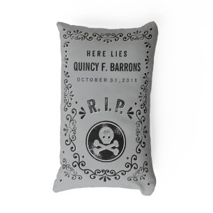 Custom RIP Halloween Tombstone Lumbar Pillow