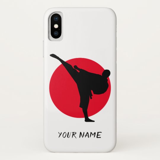 Custom rising sun martial arts karate kick design CaseMate iPhone case