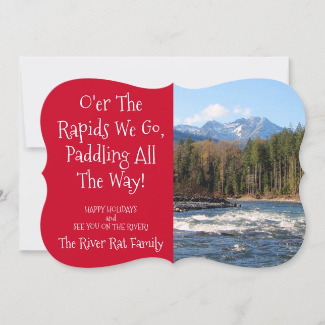 Custom River Runners Photo Christmas Card (Front)