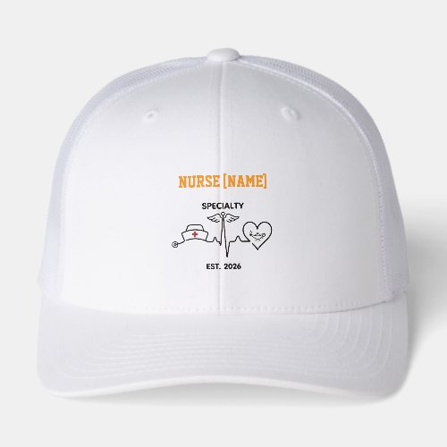 Custom RN Nurse Heartbeat Trucker Hat