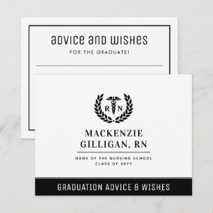 Custom RN Nursing School Graduate Advice & Wishes Note Card