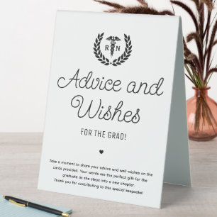Custom RN Nursing School Graduation Elegant Table Tent