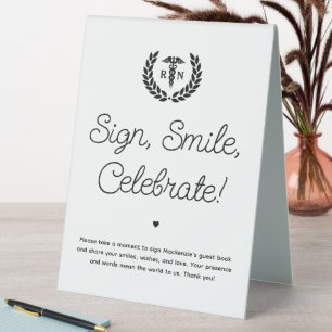 Custom RN Nursing School Graduation Guest Book Table Tent