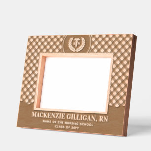 Custom RN Nursing School Graduation Plaid Pattern Engraved Frames