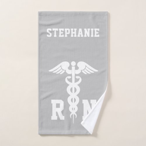 Custom RN Registered Nurse Caduceus Medical Symbol Hand Towel