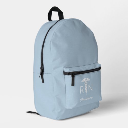 Custom RN Registered Nurse Graduation Pastel Blue Printed Backpack