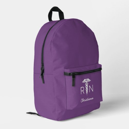 Custom RN Registered Nurse Graduation Purple Printed Backpack