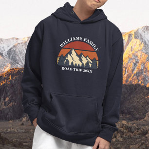 Custom Road Trip Mountain Sunset Family Reunion Hoodie
