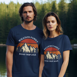 Custom Road Trip Mountain Sunset Family Reunion T-Shirt