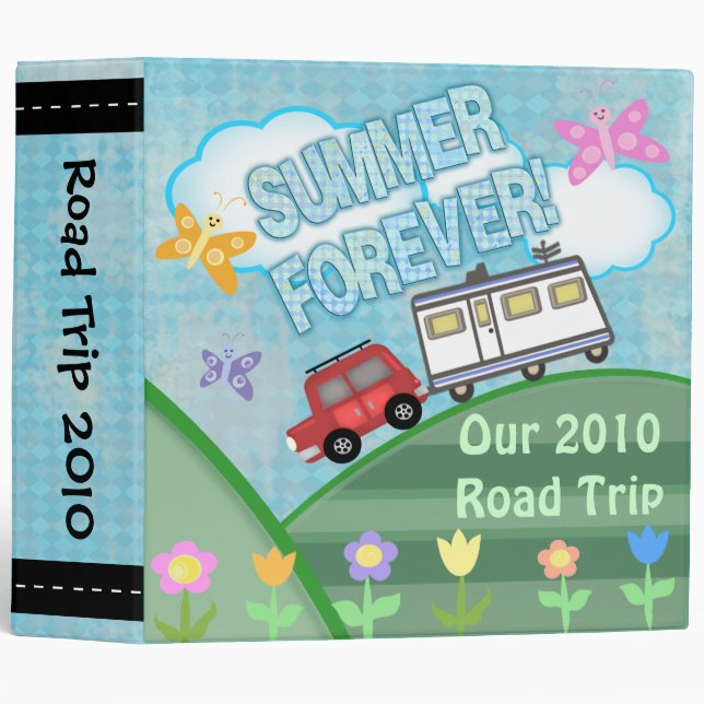 Custom Road Trip Summer Vacation Binder Large (Front/Spine)