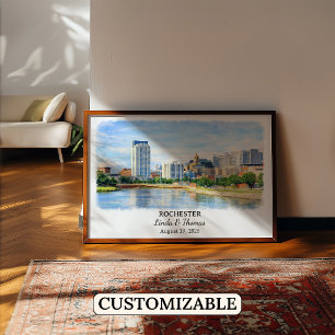 Custom Rochester Wall Art, Minnesota Poster