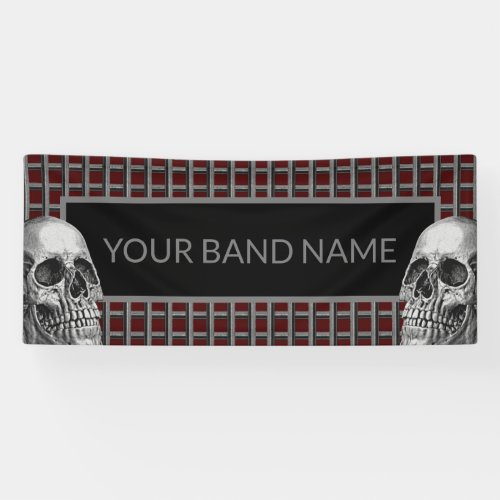 Custom Rock Band Skull Heavy Metal Music Festival Banner