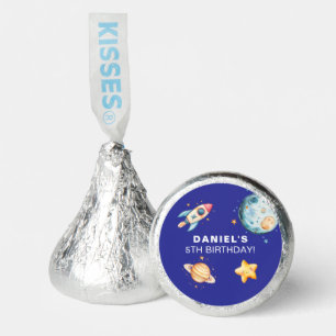 "Custom Rocket Space-Themed Kids Birthday Hershey®'s Kisses®