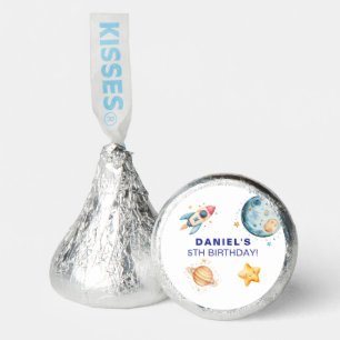 "Custom Rocket Space-Themed Kids Birthday Hershey®'s Kisses®