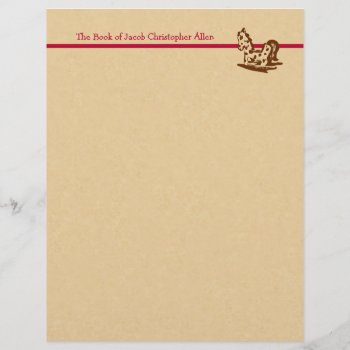Custom Rocking Horse Writing Paper by FamilyTreed at Zazzle