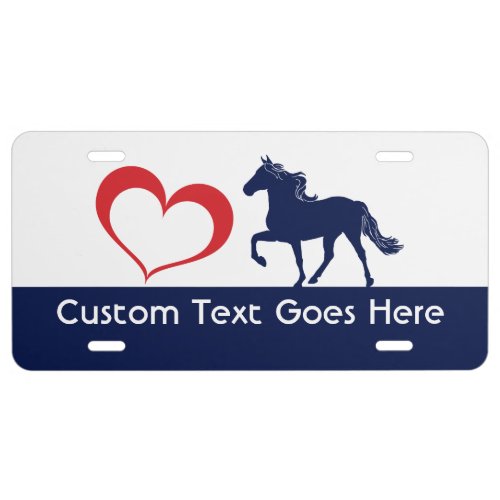 Custom Rocky Mountain Horse Heart Silhouette License Plate