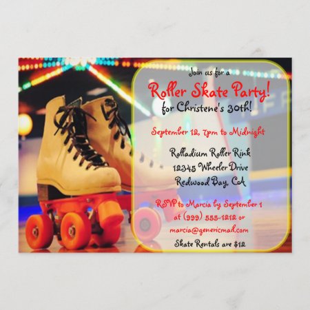 Custom Roller Skate Party Invites
