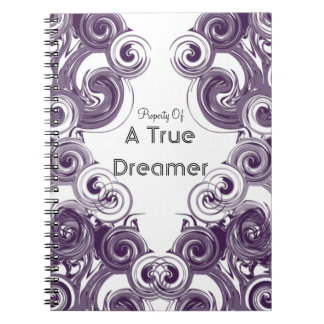 Custom Rolling Purple Abstract Spiral Pattern Notebook
