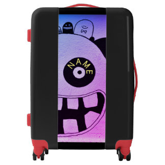 CUSTOM ROLLING SUITCASE HAPPY MONSTER W/ NAME
