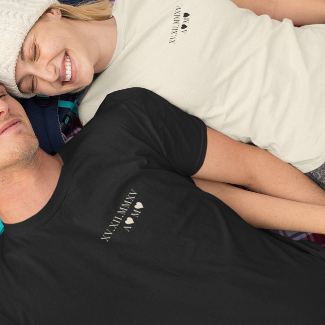 Custom Roman Numeral Date Anniversary Green Tri-Blend Shirt (Creator Uploaded)