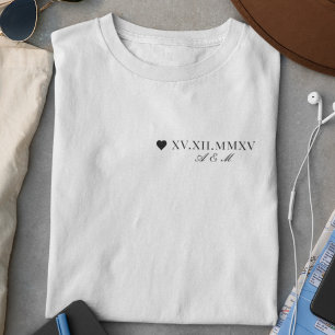 Custom Roman Numeral Date Anniversary T-Shirt