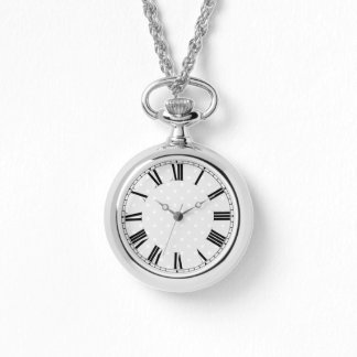 Custom Roman Numeral Retro Polkadot Necklace Watch
