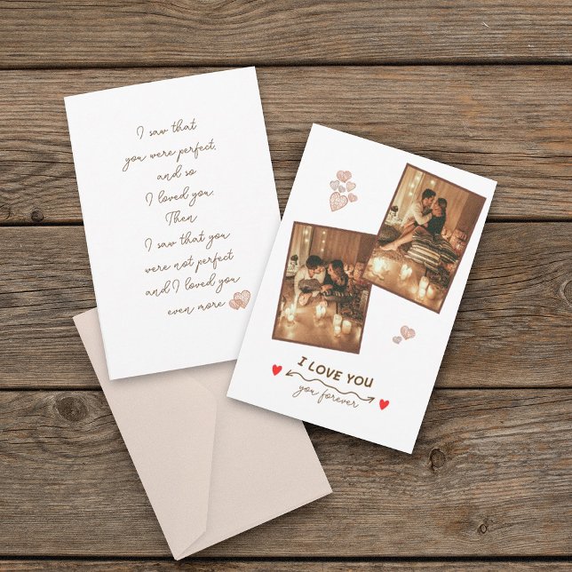 Custom Romance 2 photo Holiday Card (Creator Uploaded)