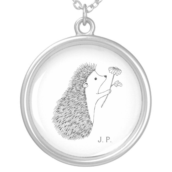 Custom Romantic Cute Hedgehog I Love You Necklace