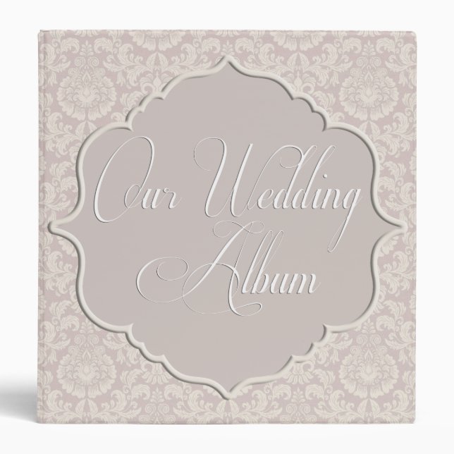 Custom Romantic Elegant Wedding Photo Album Binder (Front)