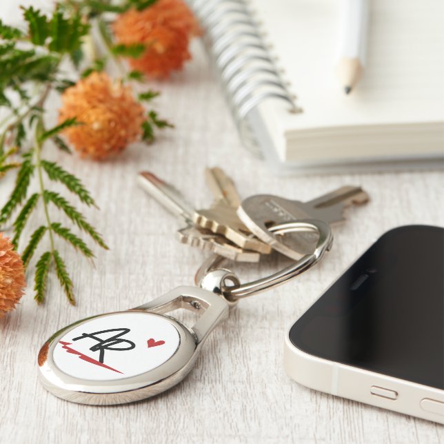 Custom Romantic Love Metal Keychain (Side)